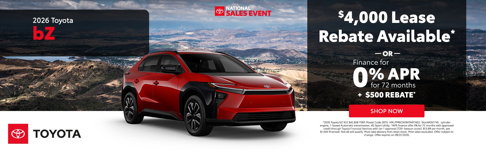 2026 Toyota bZ XLE