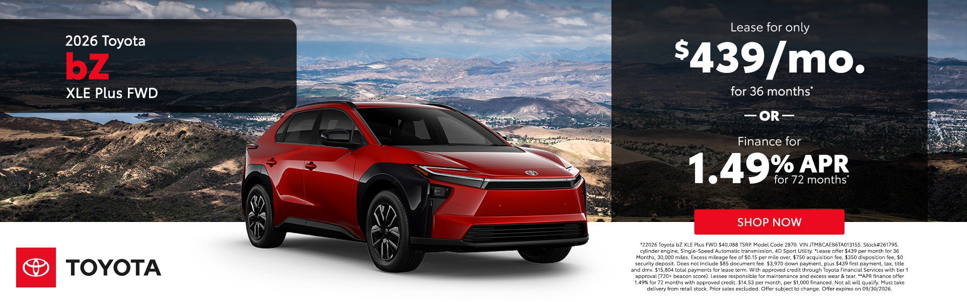 2026 Toyota bZ XLE Plus